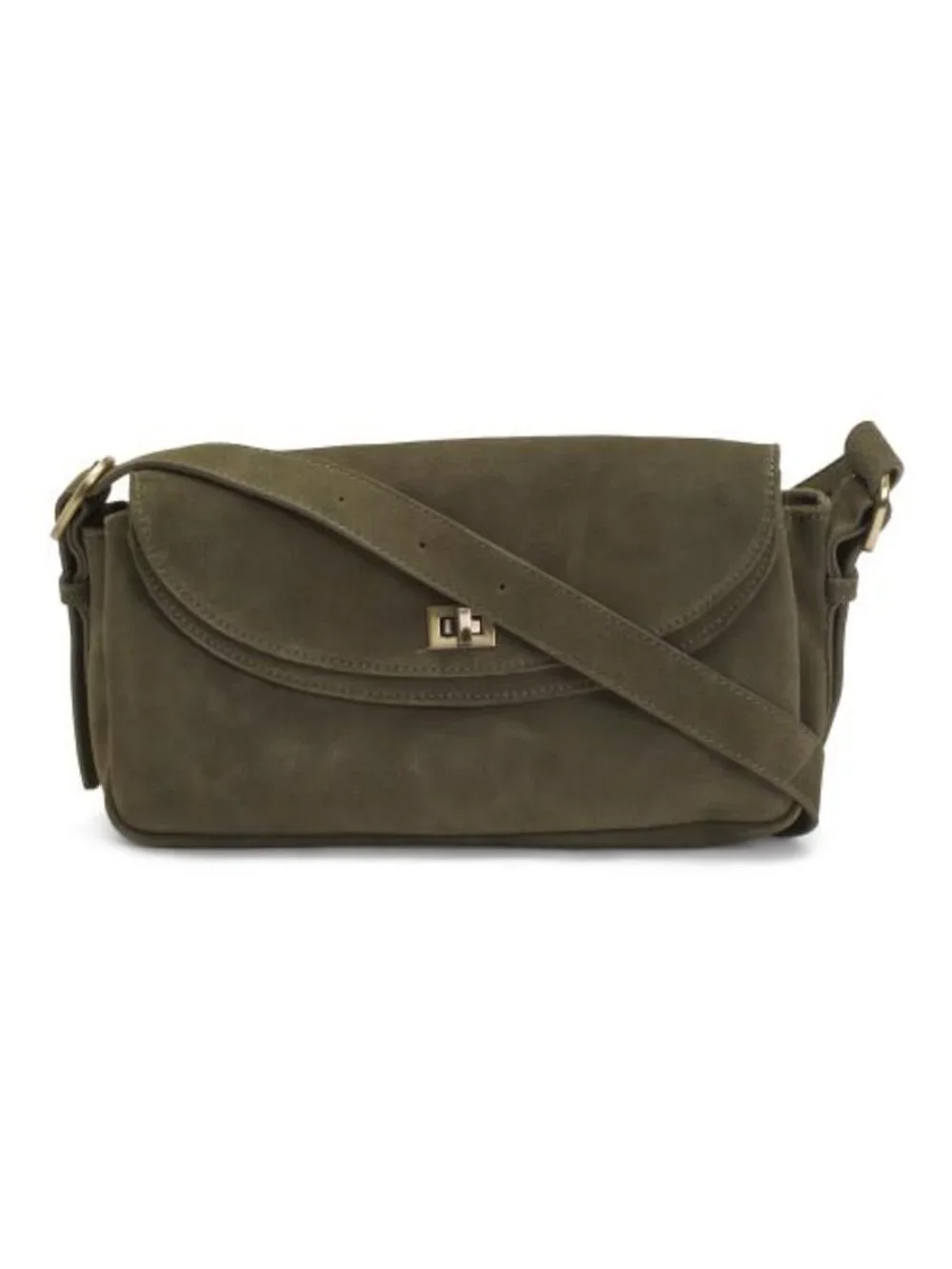 MADE IN INDIA Suede Turnlock Crossbody